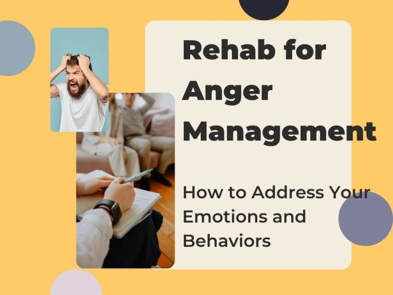 An angry person and another section shows the rehab therapy for anger