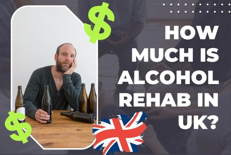 An alcohol addict along with UK flag and dollar sign indicating cost